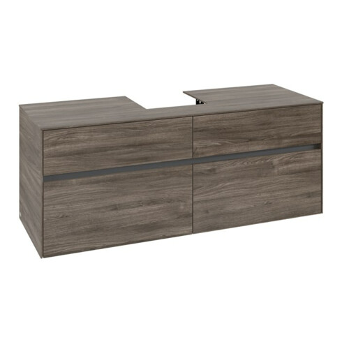 V&B Waschtischunterschrank Collaro 140x54,8x50cm, f WT mittig, stone oak
