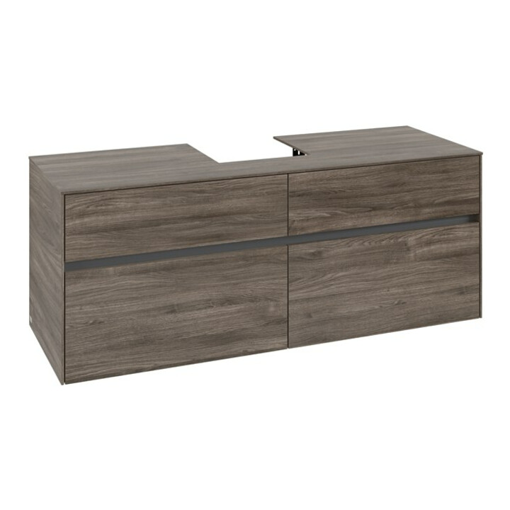 V&B Waschtischunterschrank Collaro 140x54,8x50cm, f WT mittig, stone oak
