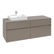V&B Waschtischunterschrank Collaro 140x54,8x50cm, Waschtisch links, taupe