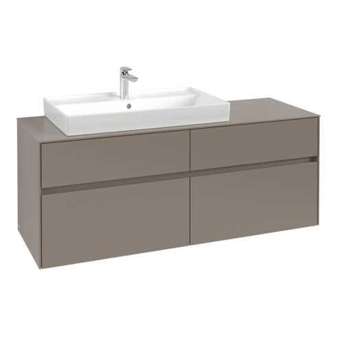 V&B Waschtischunterschrank Collaro 140x54,8x50cm, WT l, LED 10W, bla Oa