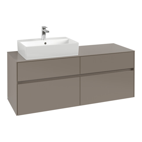 V&B Waschtischunterschrank Collaro 140x54,8x50cm, WT l, LED 10W, cashm Gr
