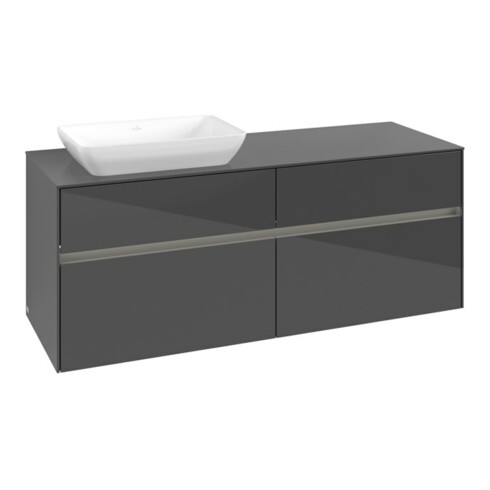 V&B Waschtischunterschrank Collaro 140x54,8x50cm, WT l, LED 10W, glo Gr