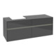 V&B Waschtischunterschrank Collaro 140x54,8x50cm, WT l, LED 10W, glo Gr-1