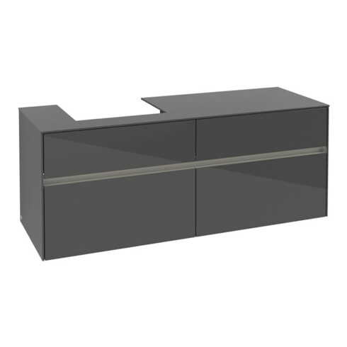V&B Waschtischunterschrank Collaro 140x54,8x50cm, WT l, LED 10W, glo Gr