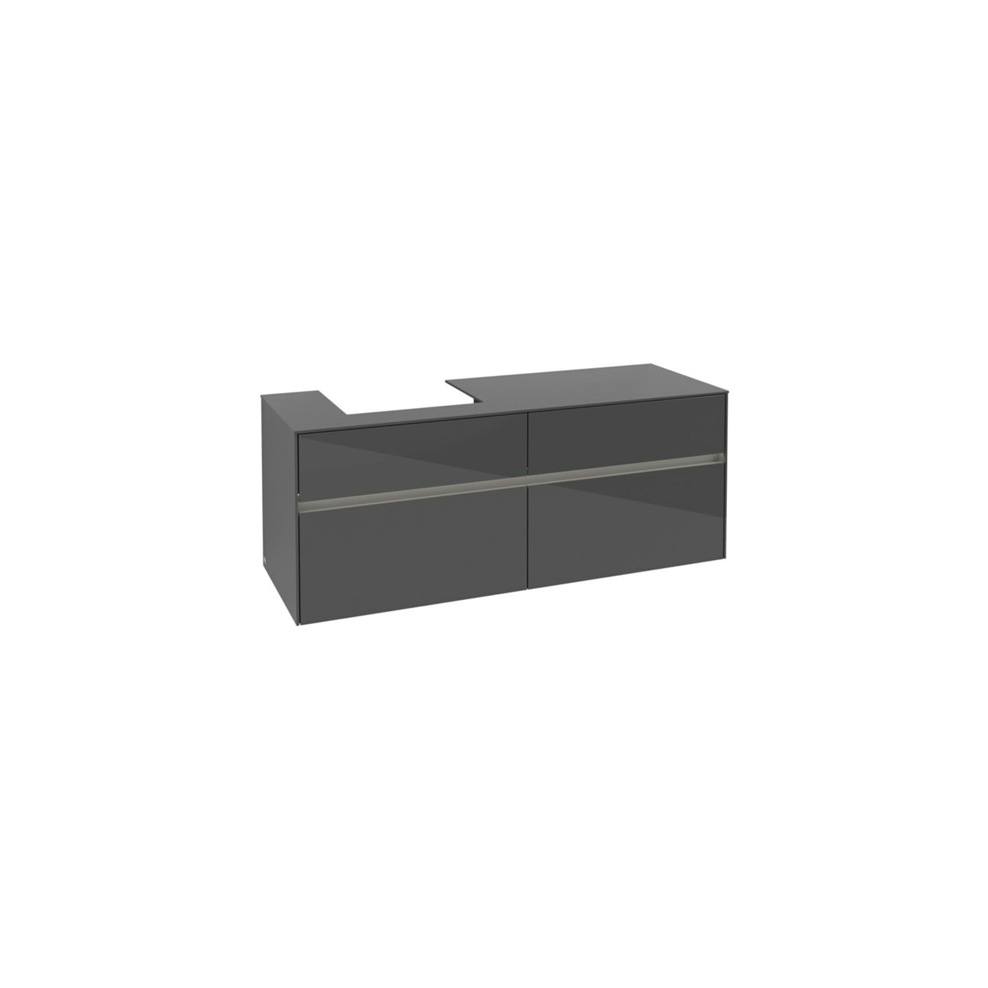 V&B Waschtischunterschrank Collaro 140x54,8x50cm, WT l, LED 10W, glo Gr ; Villeroy & Boch