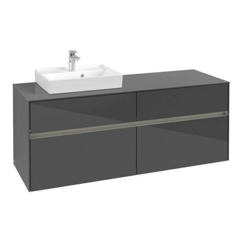 V&B Waschtischunterschrank Collaro 140x54,8x50cm, WT l, LED 10W, glo Gr