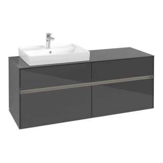 V&B Waschtischunterschrank Collaro 140x54,8x50cm, WT l, LED 10W, glo Gr