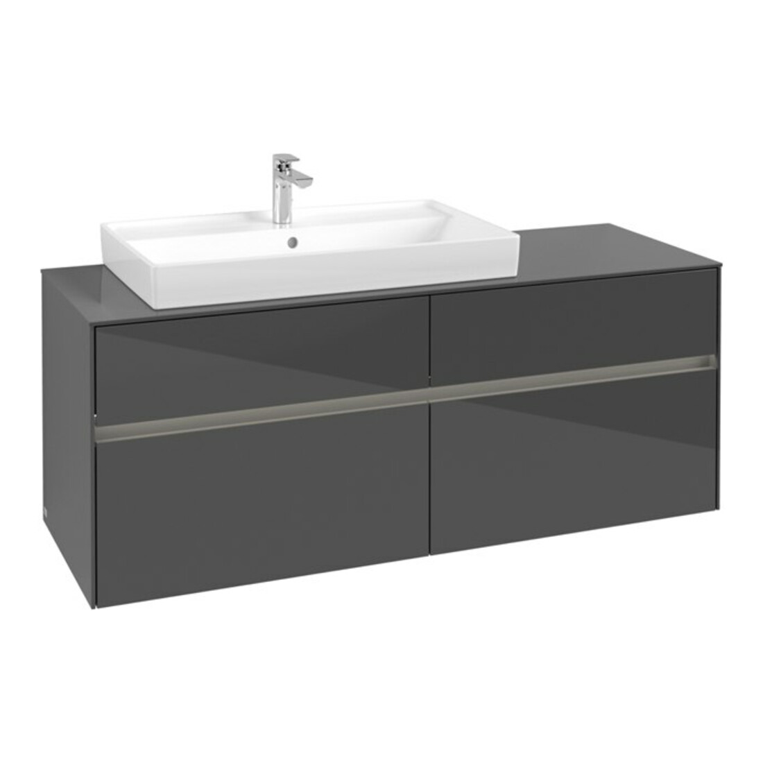 V&B Waschtischunterschrank Collaro 140x54,8x50cm, WT l, LED 10W, glo Gr