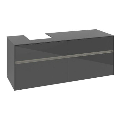 V&B Waschtischunterschrank Collaro 140x54,8x50cm, WT l, LED 10W, glo Gr