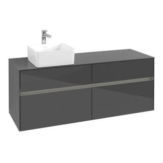 V&B Waschtischunterschrank Collaro 140x54,8x50cm, WT l, LED 10W, glo Gr