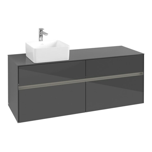 V&B Waschtischunterschrank Collaro 140x54,8x50cm, WT l, LED 10W, glo Gr