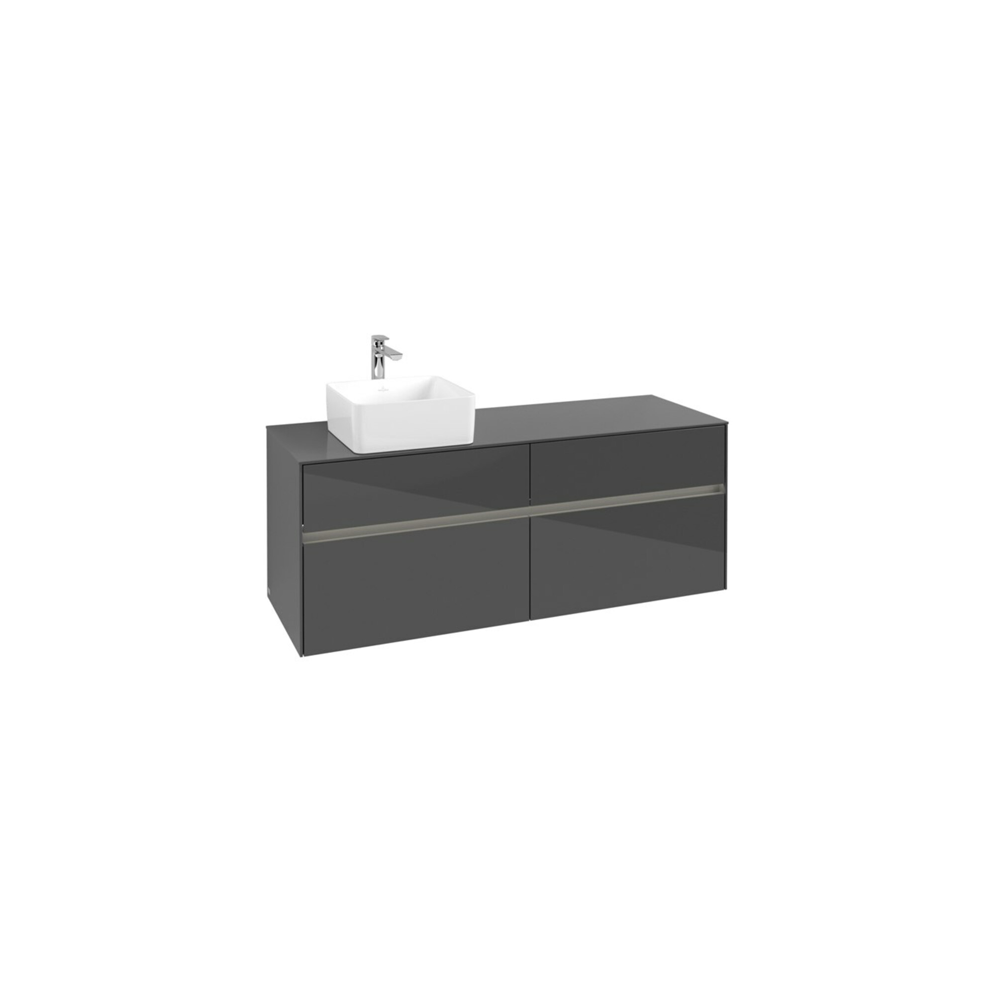 V&B Waschtischunterschrank Collaro 140x54,8x50cm, WT l, LED 10W, glo Gr ; Villeroy & Boch
