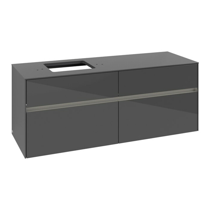 V&B Waschtischunterschrank Collaro 140x54,8x50cm, WT l, LED 10W, glo Gr