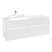 V&B Waschtischunterschrank Collaro 140x54,8x50cm, WT l, LED 10W, glo wh.-3