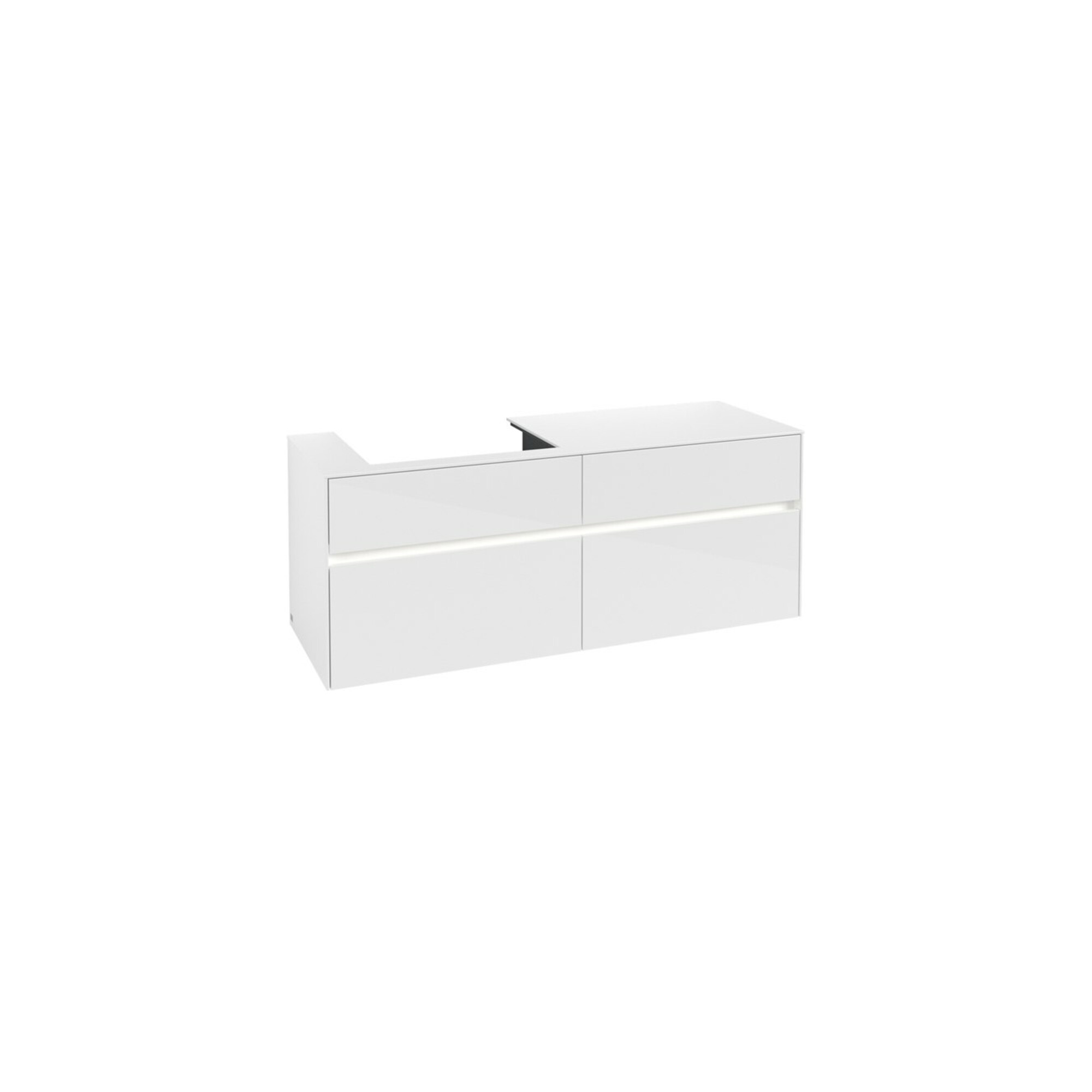V&B Waschtischunterschrank Collaro 140x54,8x50cm, WT l, LED 10W, glo wh. ; Villeroy & Boch