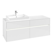 V&B Waschtischunterschrank Collaro 140x54,8x50cm, WT l, LED 10W, glo wh.-3