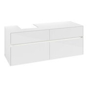 V&B Waschtischunterschrank Collaro 140x54,8x50cm, WT l, LED 10W, glo wh.