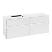 V&B Waschtischunterschrank Collaro 140x54,8x50cm, WT l, LED 10W, glo wh.