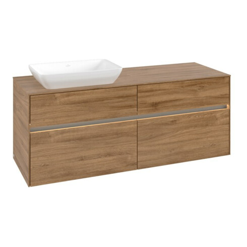 V&B Waschtischunterschrank Collaro 140x54,8x50cm, WT l, LED 10W, Kan Oa