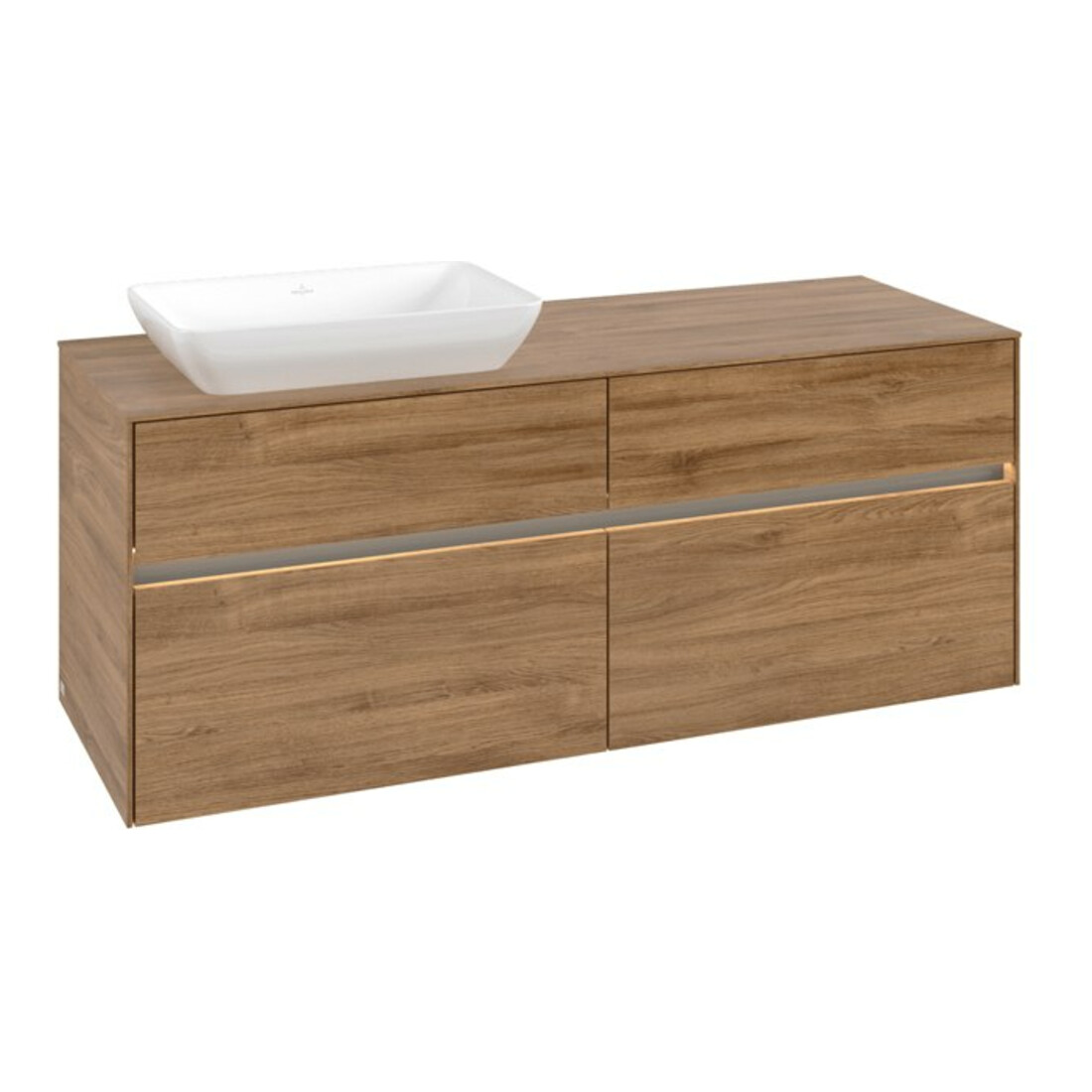 V&B Waschtischunterschrank Collaro 140x54,8x50cm, WT l, LED 10W, Kan Oa