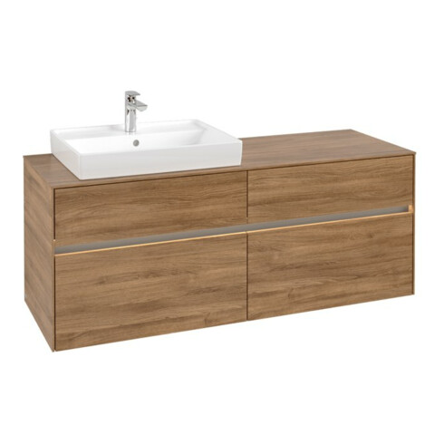 V&B Waschtischunterschrank Collaro 140x54,8x50cm, WT l, LED 10W, Kan Oa