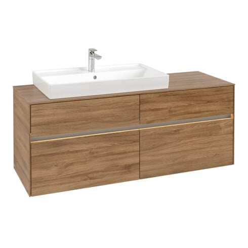V&B Waschtischunterschrank Collaro 140x54,8x50cm, WT l, LED 10W, Kan Oa