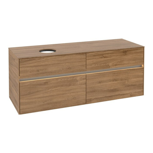 V&B Waschtischunterschrank Collaro 140x54,8x50cm, WT l, LED 10W, Kan Oa