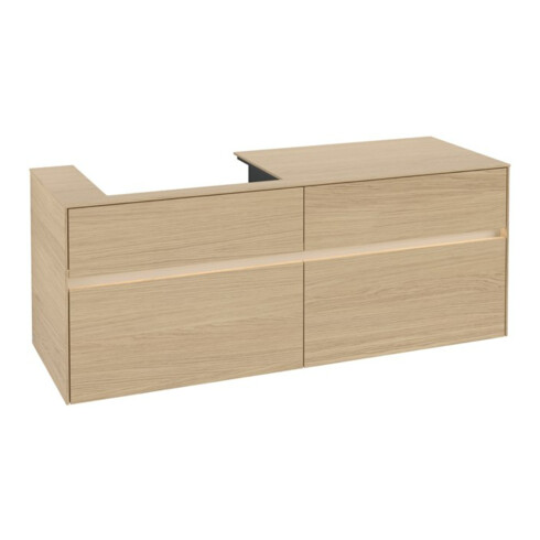 V&B Waschtischunterschrank Collaro 140x54,8x50cm, WT l, LED 10W, Nord Oa