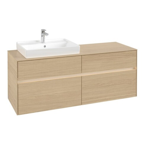 V&B Waschtischunterschrank Collaro 140x54,8x50cm, WT l, LED 10W, Nord Oa