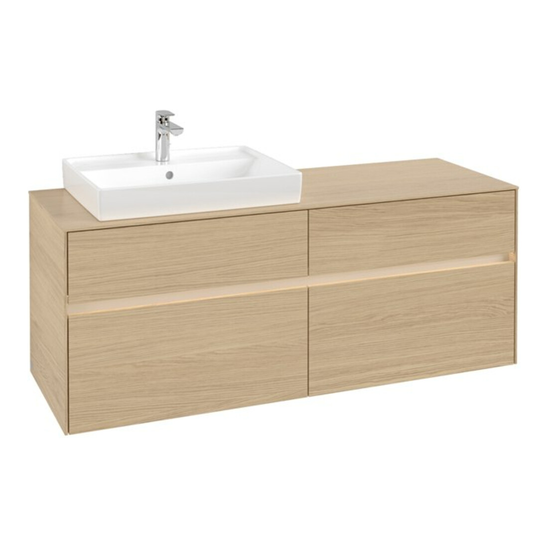 V&B Waschtischunterschrank Collaro 140x54,8x50cm, WT l, LED 10W, Nord Oa