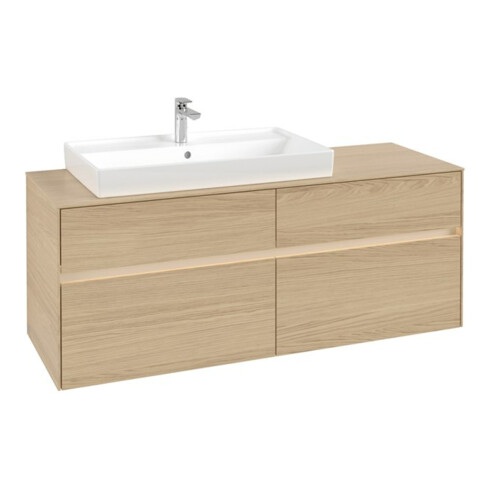 V&B Waschtischunterschrank Collaro 140x54,8x50cm, WT l, LED 10W, Nord Oa