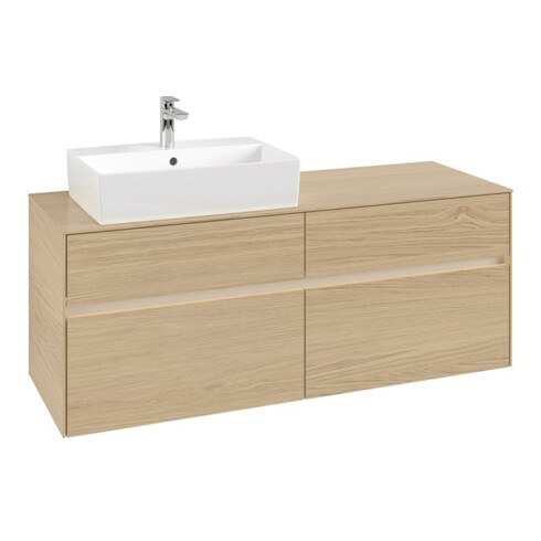 V&B Waschtischunterschrank Collaro 140x54,8x50cm, WT l, LED 10W, Nord Oa