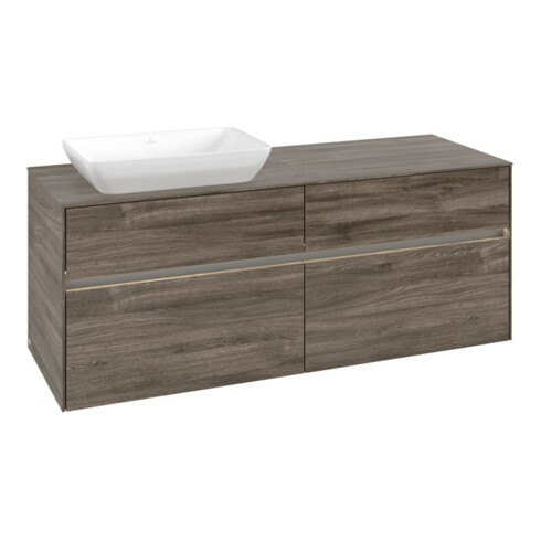 V&B Waschtischunterschrank Collaro 140x54,8x50cm, WT l, LED 10W, st. Oa
