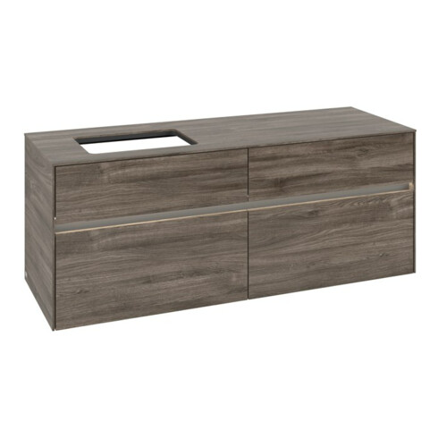 V&B Waschtischunterschrank Collaro 140x54,8x50cm, WT l, LED 10W, st. Oa