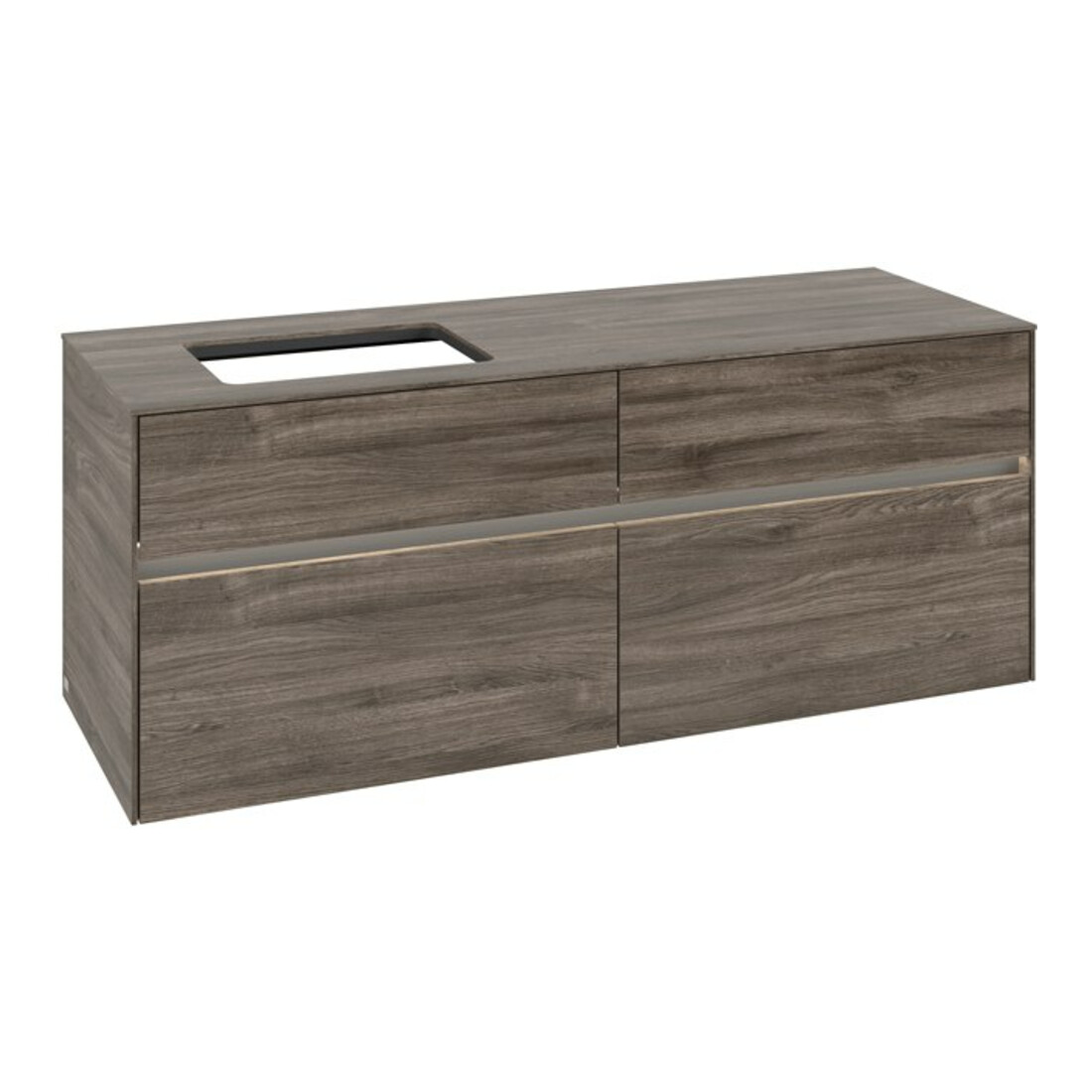V&B Waschtischunterschrank Collaro 140x54,8x50cm, WT l, LED 10W, st. Oa