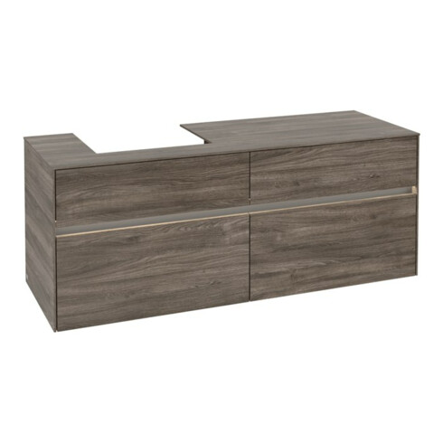 V&B Waschtischunterschrank Collaro 140x54,8x50cm, WT l, LED 10W, st. Oa