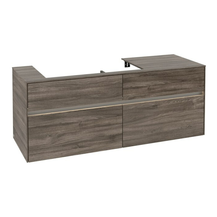 V&B Waschtischunterschrank Collaro 140x54,8x50cm, WT l, LED 10W, st. Oa