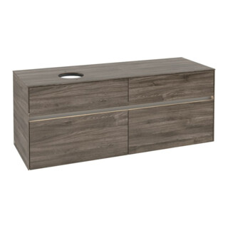 V&B Waschtischunterschrank Collaro 140x54,8x50cm, WT l, LED 10W, st. Oa