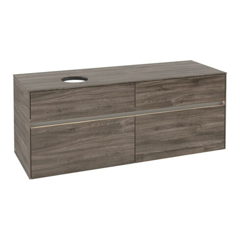 V&B Waschtischunterschrank Collaro 140x54,8x50cm, WT l, LED 10W, st. Oa