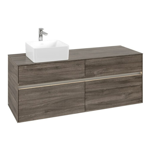 V&B Waschtischunterschrank Collaro 140x54,8x50cm, WT l, LED 10W, st. Oa