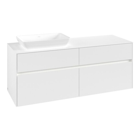 V&B Waschtischunterschrank Collaro 140x54,8x50cm, WT l, LED 10W, wh. ma