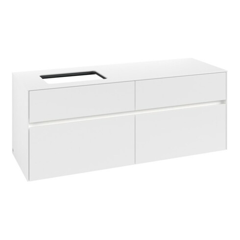 V&B Waschtischunterschrank Collaro 140x54,8x50cm, WT l, LED 10W, wh. ma