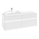 V&B Waschtischunterschrank Collaro 140x54,8x50cm, WT l, LED 10W, wh. ma-1