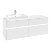 V&B Waschtischunterschrank Collaro 140x54,8x50cm, WT l, LED 10W, wh. ma