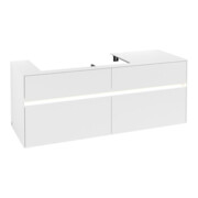V&B Waschtischunterschrank Collaro 140x54,8x50cm, WT l, LED 10W, wh. ma