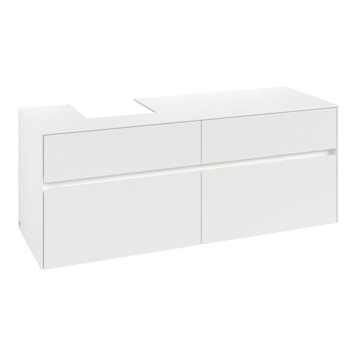 V&B Waschtischunterschrank Collaro 140x54,8x50cm, WT l, LED 10W, wh. ma