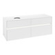 V&B Waschtischunterschrank Collaro 140x54,8x50cm, WT l, LED 10W, wh. ma-1