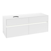 V&B Waschtischunterschrank Collaro 140x54,8x50cm, WT l, LED 10W, wh. ma
