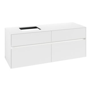 V&B Waschtischunterschrank Collaro 140x54,8x50cm, WT l, LED 10W, wh. ma