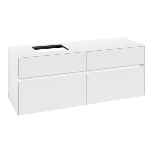 V&B Waschtischunterschrank Collaro 140x54,8x50cm, WT l, LED 10W, wh. ma